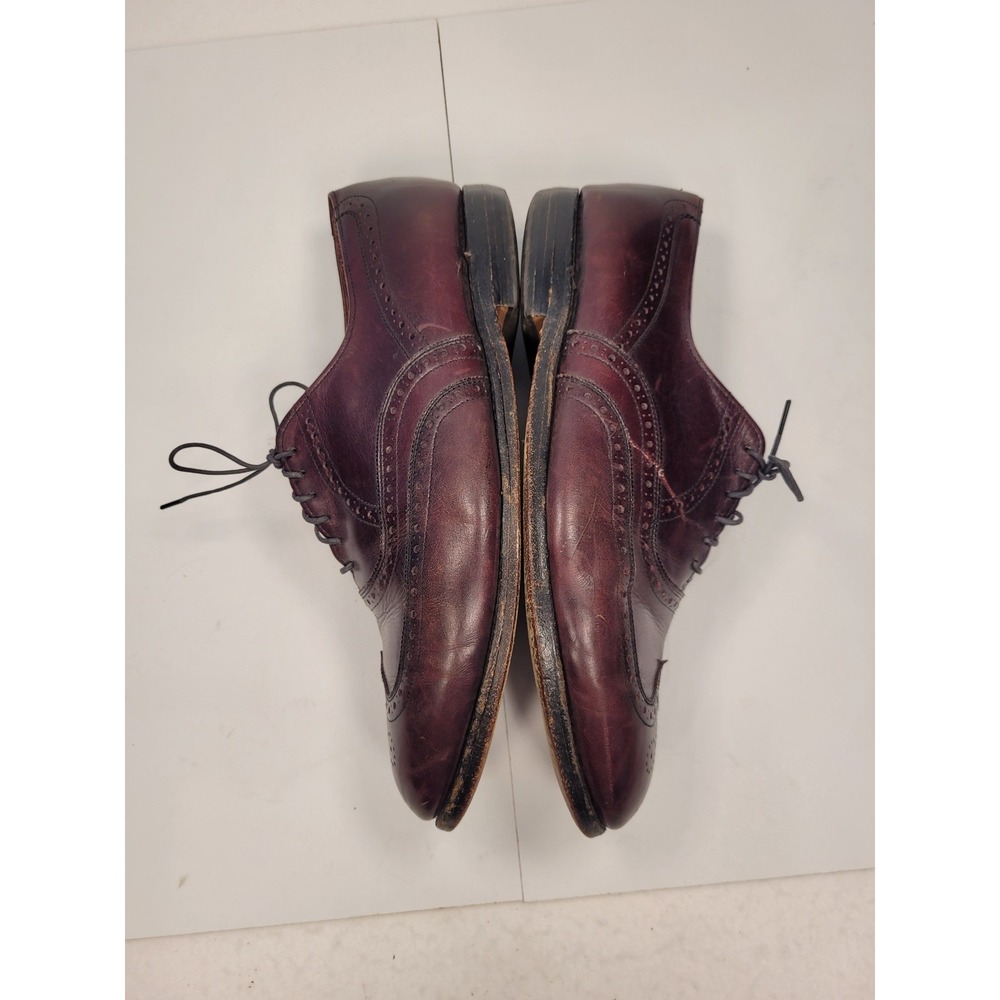 Allen Edmonds McAllister Mens Burgundy Leather Wingtip Oxford Dress Shoes 10.5 B - Picture 3 of 10